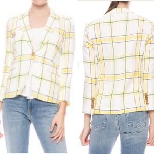 Veronica Beard Yellow Green Schoolboy Blazer| Sz 2